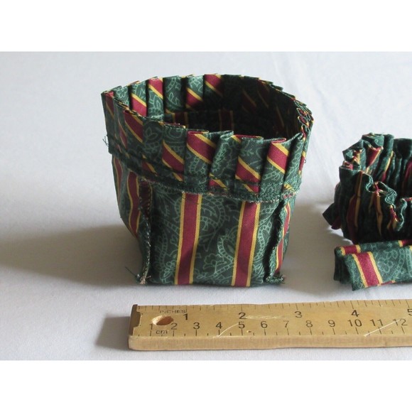 Longaberger ~11" Imperial Stripe Elastic Gathered Garter Bow + Small Liner USA - Picture 3 of 10